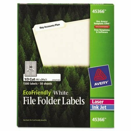 AVERY DENNISON LABEL, FILING, ECO, 30UP, WH 45366